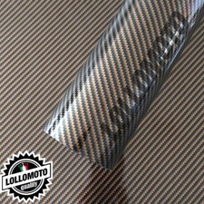 Carbonio 2D Nero e Oro Pellicola Adesiva Rivestimento Auto Car Wrapping Wrap