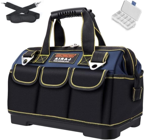 Tool Bag,16 Inch Waterproof Tool Bag Organizer with ABS Molded Hard Base - Picture 10 of 12