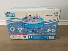 BESTWAY OPEN WATER SWIM 9' Fast Set Inflatable Swimming Pool W/ Filter Pump NEW