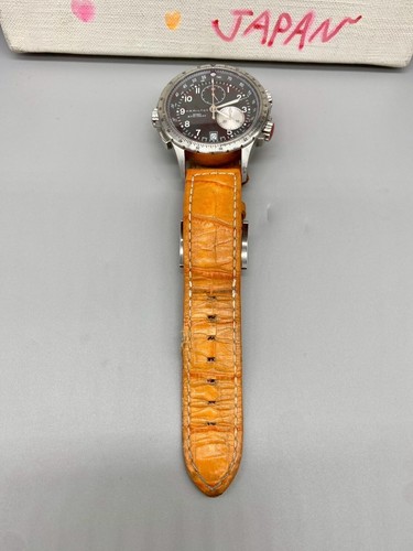 HAMILTON Khaki Aviation H77612933 Chronograph Watch Leather Band Overhauled - Picture 11 of 12