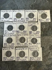 Vintage Shells Mr President Coin Game Lot Of 13 Aluminum Coins