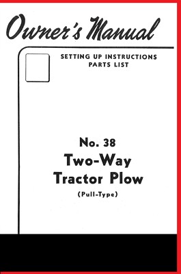 McCormick No. 38 IH 2 Way Plow Pull Type Hillside Trailer Plow