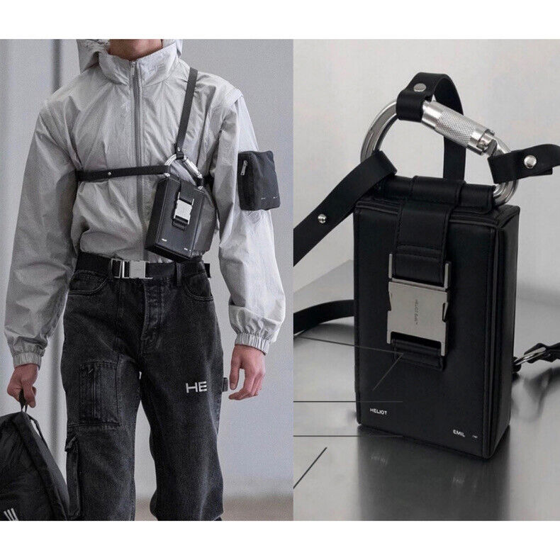 Black Heliot Style Emil Carabiner Small Box Bag Shoulder Black Heliot Style Emil Carabiner Small Box Bag Shoulder