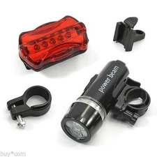 New Waterproof 5 LED Lamp Bike Bicycle Front Head Light + Rear Safety Flashlight