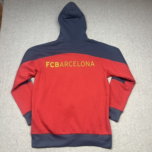 FC Barcelona FCB Mens Red Blue Colorblock Soccer Football Full Zip Hoodie Size S - Picture 5 of 6