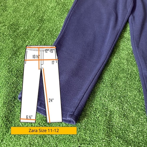 Zara Easy Care Elastic Waist Drawstring Navy Jogger Trouser Pant Kids Size 11/12 - Picture 3 of 15