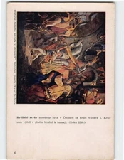 Postcard knightly customs in Bohemia during reign of King Wenceslas Czechia