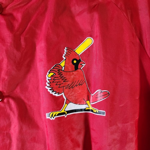 Vintage Satin Chalk Line St Louis Cardinals Light Snap Button Jacket Large - Picture 2 of 7