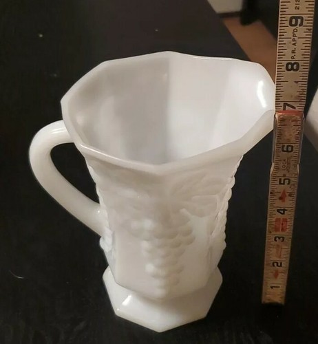 Vintage Milk Glass Pitcher With Grapes - Picture 6 of 7