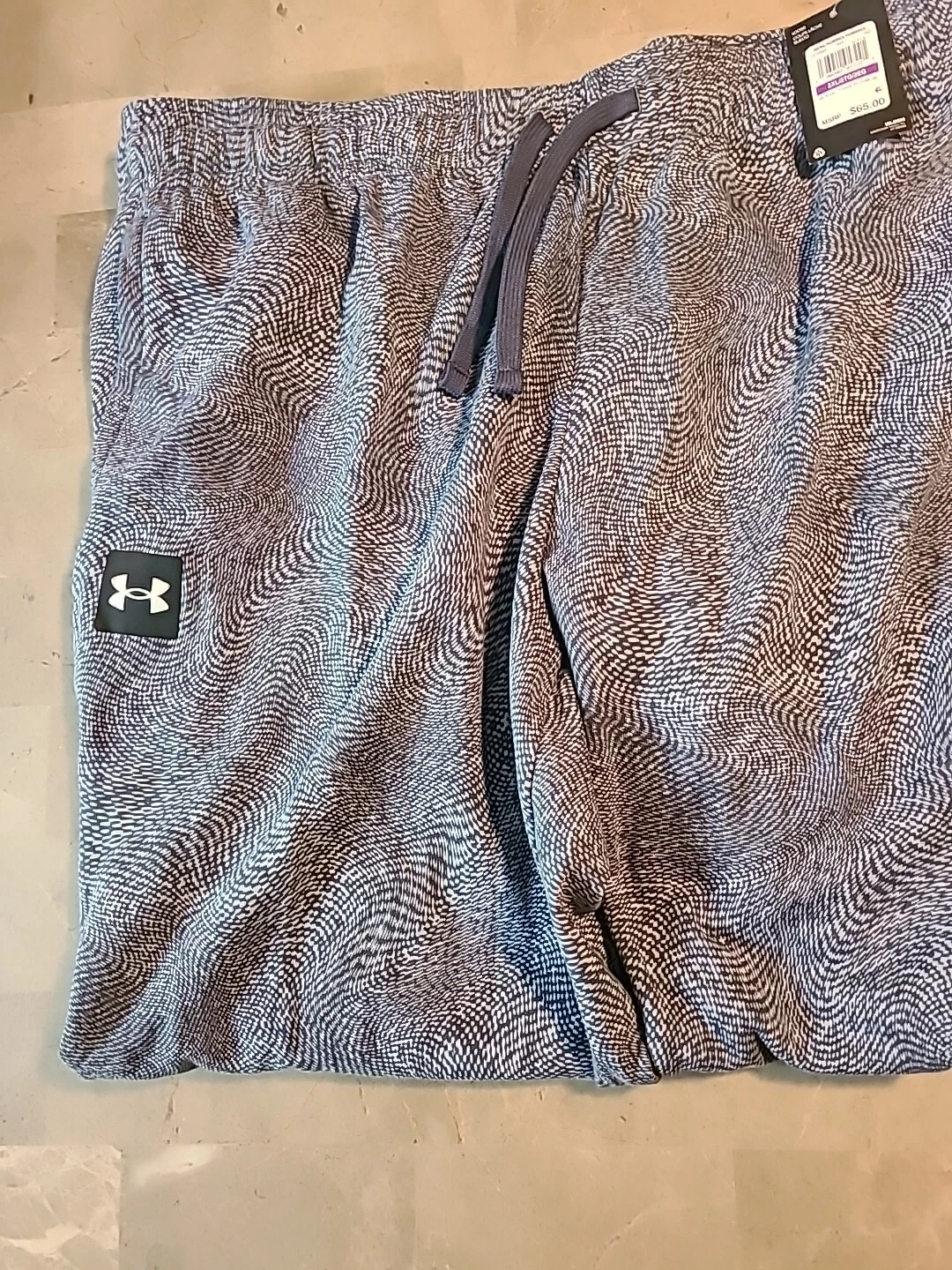 Under Armour Men's Rival Terry Printed Joggers - Blue- Size 2XL -