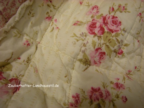 Tagesdecke RONJA 230x260 cm Creme Rosa Patchwork Plaid Sofa Bett Überwurf - Bild 13 von 16