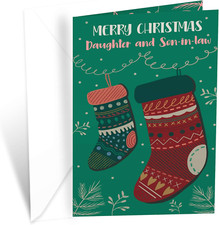 Greetings Christmas Card Daughter and Son in Law (Husband), Made in America, Eco