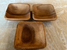 Set of 3 Nesting Wooden Serving Bowls  - Philippines 4”x4”