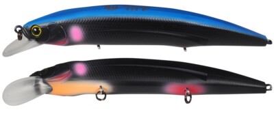 Hide Up Hu Minnow 111 F Floating Jerkbait JDM Bass Fishing Funky Black
