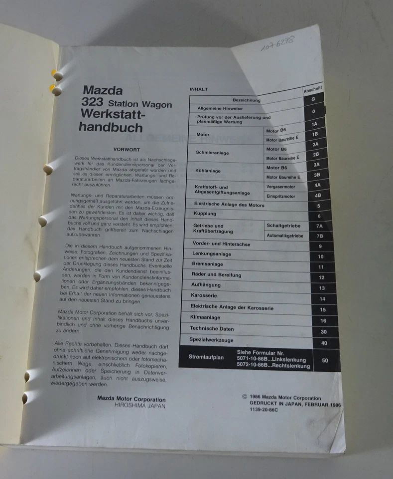 Manual De Taller + Adiciones Mazda 323 Station Wagon & 4 WD Tipo BW Desde 1986 - Imagen 2 de 4