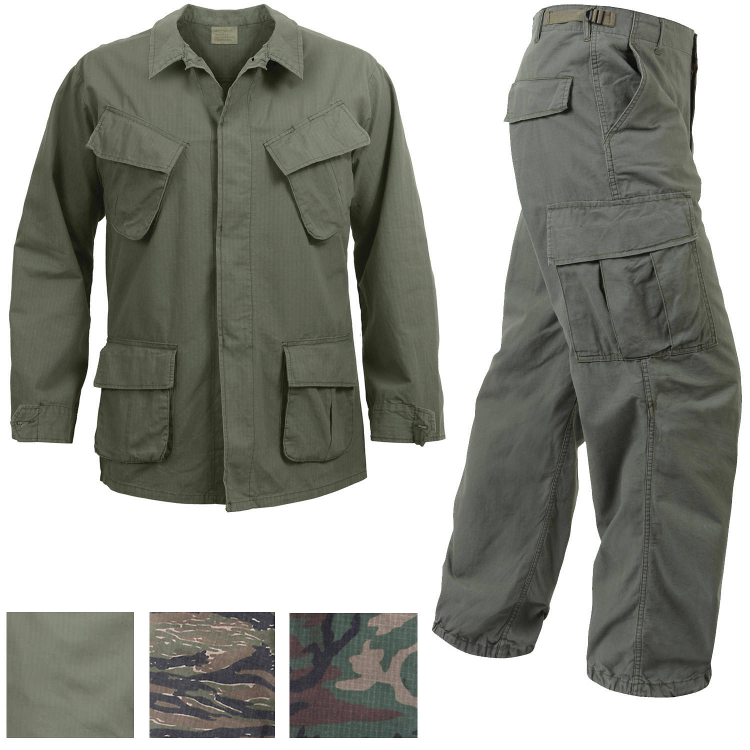 Rothco Vietnam Jungle Fatigues Military Uniform Army BDU Ripstop Tactical Cargo