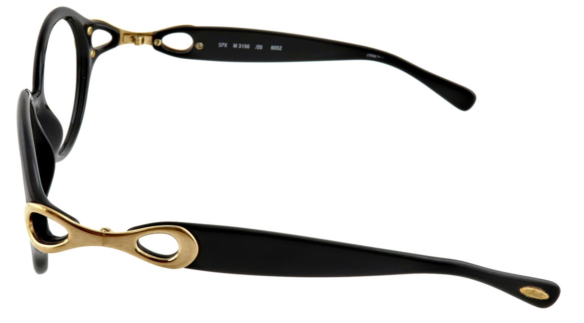 Vintage SILHOUETTE SPX M3156/20 6052 53mm Black Gold Eyeglasses 