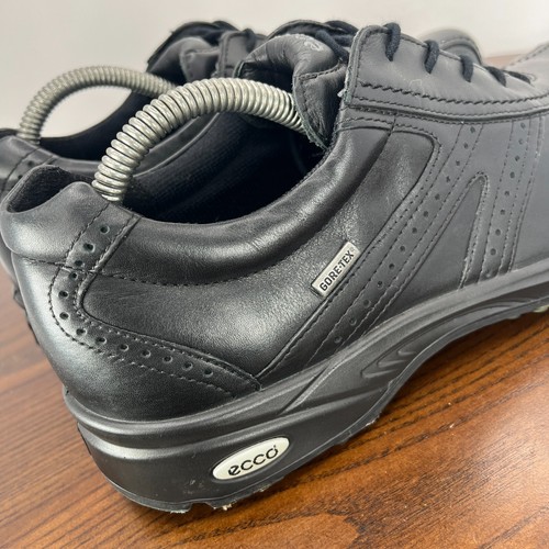 Ecco Golf Shoes Men's 42 / 8 Black Leather Gore Tex Lace-Up Sneaker 42T3605169 - Picture 8 of 17