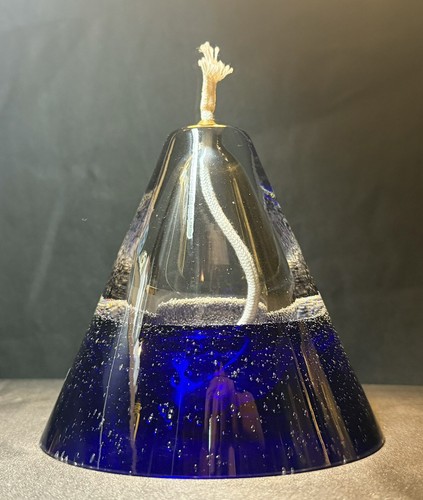 Vintage Hand Blown Bubble Art Glass Oil Lamp Paperweight. Quality Made In Poland - Picture 14 of 14