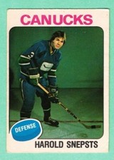 (1) HAROLD SNEPSTS 1975-76 O-PEE-CHEE # 396 CANUCKS ROOKIE VG CARD (J7520)