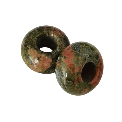 Cuentas de piedra de ábaco para hacer joyas hechas a mano espaciador de piedras preciosas anheladas agujero grande - Imagen 53 de 140