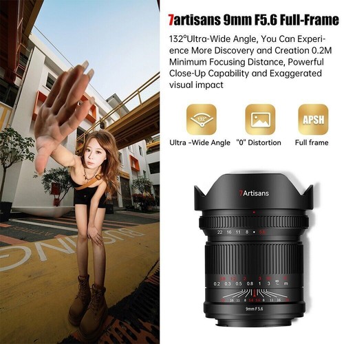 7artisans 9mm F5.6 Full Frame Ultra Wide Angle Lens for Canon Nikon Sony L-Mount - Picture 5 of 9