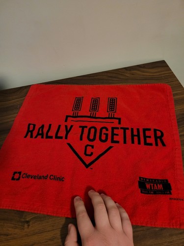 Cleveland Indians Rally Together Rally Towel 2018 Red Cleveland Clinic WTAM - Picture 2 of 7