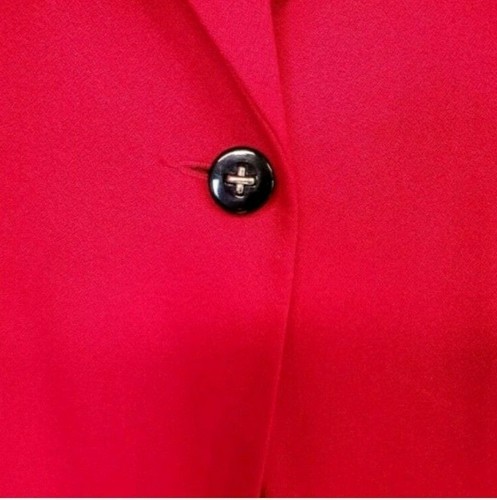 KORET Blazer Womens Tag Size 14 Red Button Long Sleeve Notch - Picture 3 of 11
