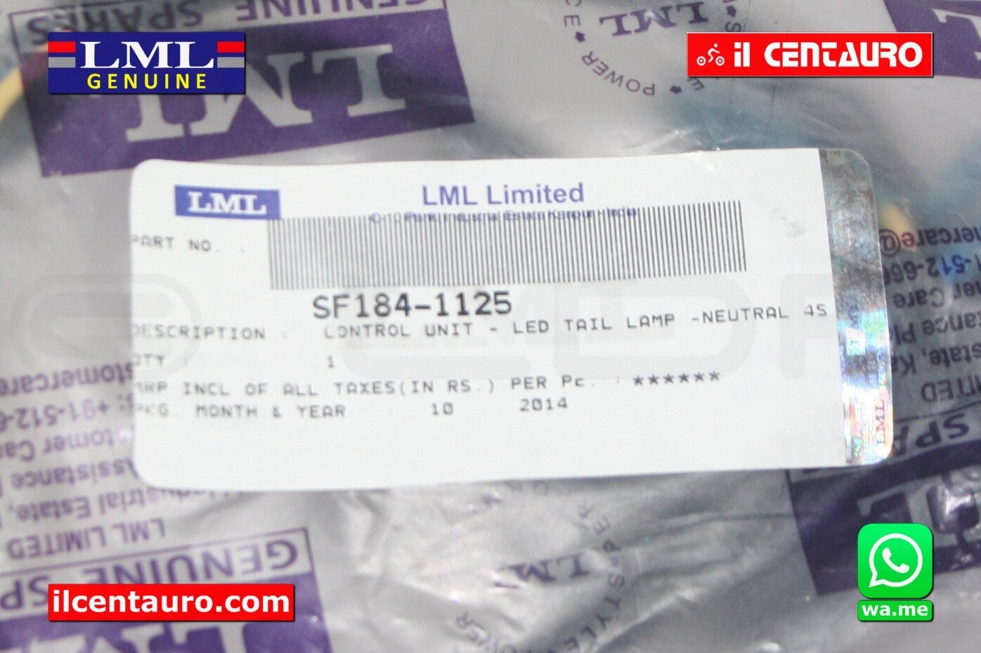 SF184-1125 UNITA' DI CONTROLLO IMP. POST MANUALE ORIGINALE LML STAR Lite - Foto 3 di 3