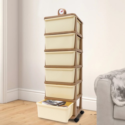 6 Tiers Storage Cabinet Large Plastic Storage Cabinet Drawer Storage Cart +Wheel - Picture 2 of 23