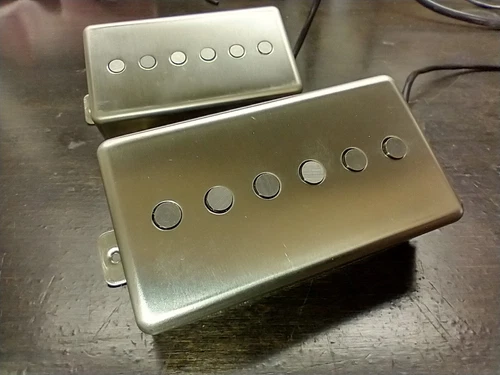 916 Pickups -" White Summer " 50mm Set. Gibson Size P90 Humbucker - Alnico 6 