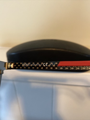 NEW HUGO BOSS Sunglasses 0732/S KCV-3H RUTHENIUM CARBON RED/SMOKE POLARIZED - Picture 4 of 6
