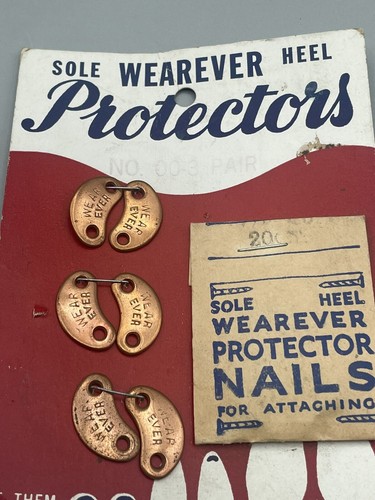 Placas de tacón con suela Wearever vintage 3 pares con uñas hombres damas niños Nuevo de Lote Antiguo - Imagen 2 de 4