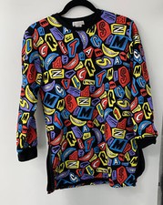 Stella McCartney Black Multi-Color Smile Logo Print Side Zip Jersey Dress sz 12y