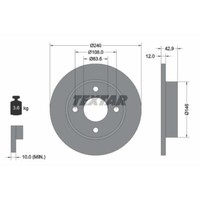 Textar 2X Bremsscheibe Vorne Ø240 Mm Voll FüR Ford KA Rb_ 1.3I 1.0I Fiesta IV