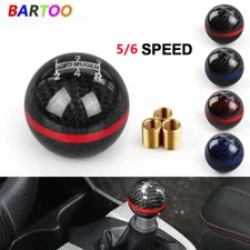 5/6 Speed Racing Real Carbon Fiber Shift Shifter Knob RED Manual MT Ball Gear