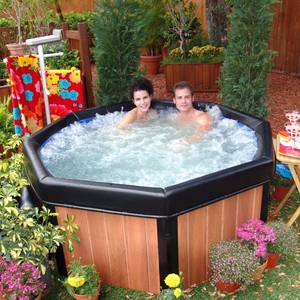 Portable Jacuzzi Hot Tub Massage Wood Acrylic Spa Bubble 5 Person