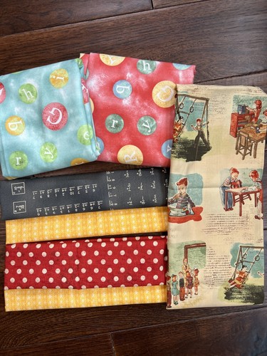 Windham Fabrics American Vintage School Fabric With Scraps Kids- 3 Yards Total - Picture 2 of 13