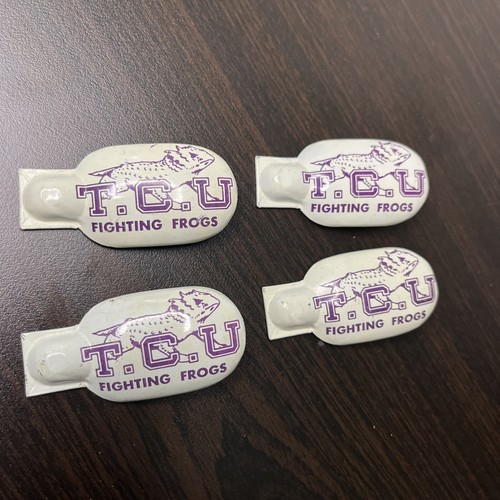 Vintage Lot Of 4 TCU Football Horned Frog Metal Noise Clickers Texas Christian - Picture 1 of 8