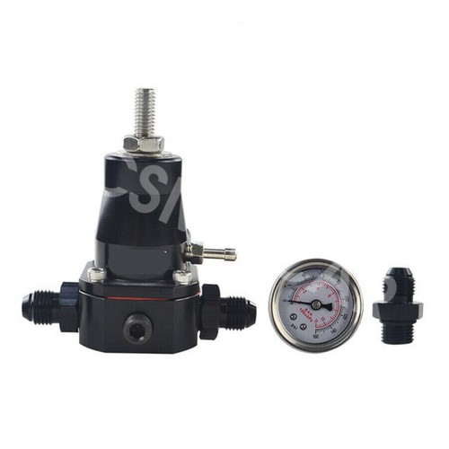 AN-6 6AN Adjustable Fuel Pressure Regulator 30-70 PSI With Oil Gauge 1/8IN NPT - Picture 6 of 11