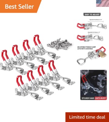Versatile 8-Pack Toggle Latch Clamps - 550Lbs Capacity for Indoor/Outdoor Use
