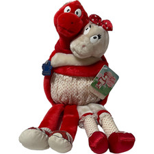 VINTAGE APPLAUSE 1988 VALENTINES RED WHITE HUGGING 14" LOVE TURTLES PLUSH
