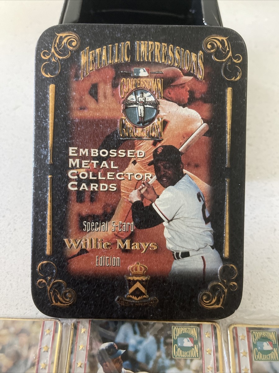 Willie Mays Metallic Impressions Cooperstown Collection Cards Tin