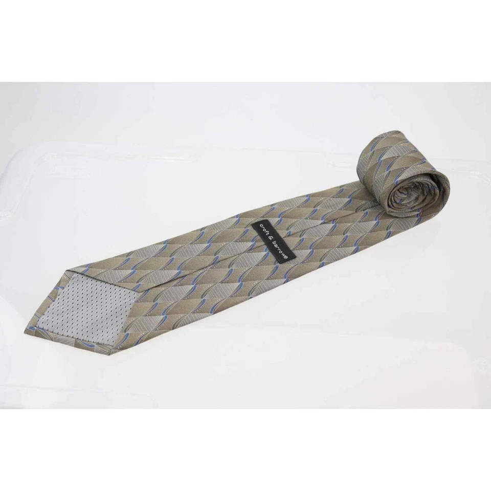 Croft & Barrow 100% Silk Neck Tie Blue and Grey Pattern - Image 2 of 4