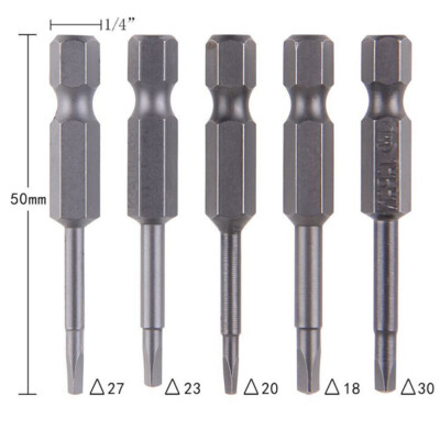 5 Pcs /Set Magnetic Triangle Head Screwdriver Bits S2 Steel 1/4 Hex Shank 5^YR