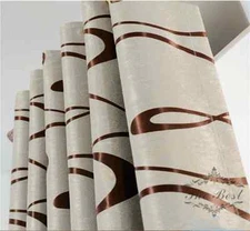 Blockout Curtains Blackout Curtain Light Latte Scroll 180cm x 230cm Free Tieback