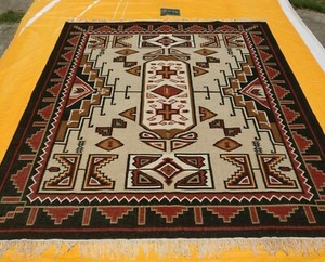 Large Wool Kilim Navajo Southwestern Bohemian Gray Rug 9'x12' Handmade Rug Large Wool Kilim Navajo Southwestern Bohemian Gray Rug 9'x12' Handmade Rug
