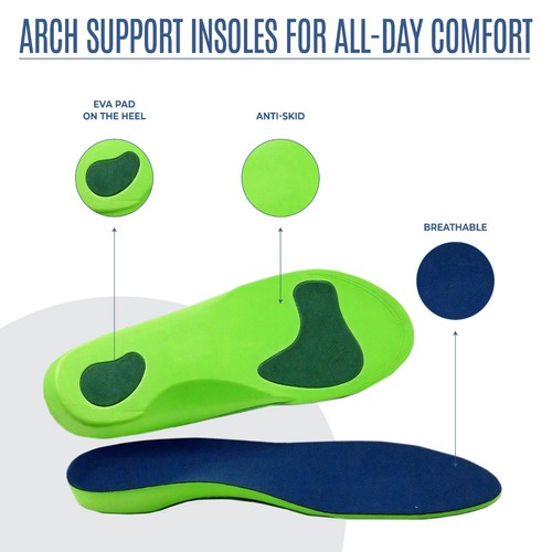 Orthotic Insoles for Arch Support Plantar Fasciitis Flat Feet & Heel Pain | 5-12 - Picture 17 of 21
