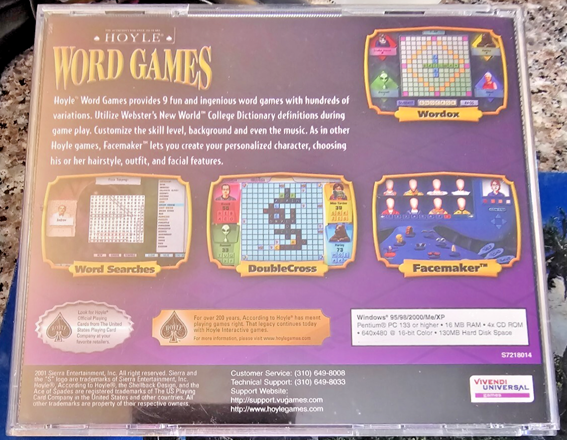 HOYLE WORD GAMES 2001 SIERRA +1Clk Windows +1Clk Windows FREE SHIPPING