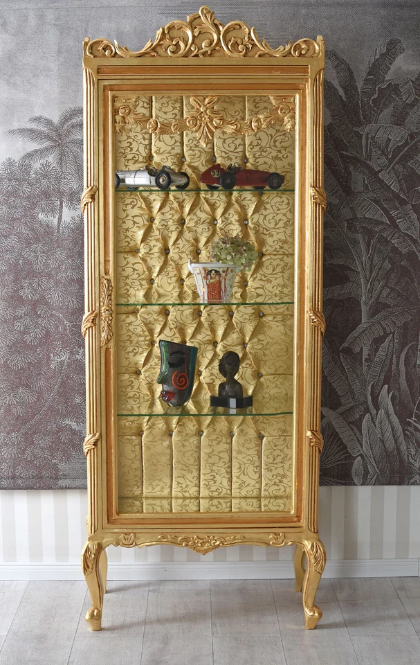 Standvitrine Barock Schrank Vitrine Antik Standregal Glas Vitrinenschrank - Bild 4 von 4